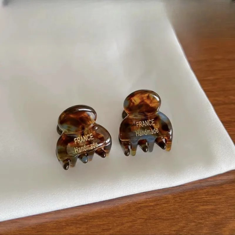 2Pcs/Set Mini 2cm Acetate Small Hair Claw Side Pins Acetate Hair Crabs for Girls Cute Hairpin Clips Women Hair Accessories