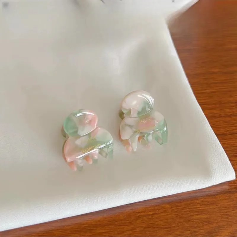 2Pcs/Set Mini 2cm Acetate Small Hair Claw Side Pins Acetate Hair Crabs for Girls Cute Hairpin Clips Women Hair Accessories