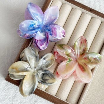 1/3PCS Hawaiian Gradient Flower Hair Claw Clip for Women Fashion Plastic Non Slip Hold Hairpin Barrette Girl Hair Accessories