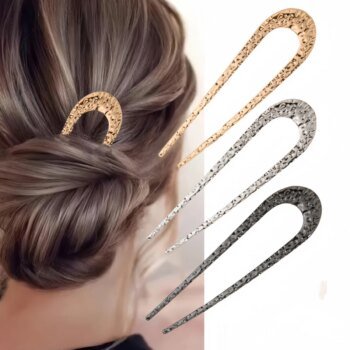 Alloy U-shaped hairpin for women, a fashionable and versatile hairpin for the back of the head