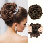 Comb in Hair Pieces Short Messy Curly Dish Hair Bun Extension Easy Stretch hair Combs Clip in Ponytail Extension Ponytail Hairpi