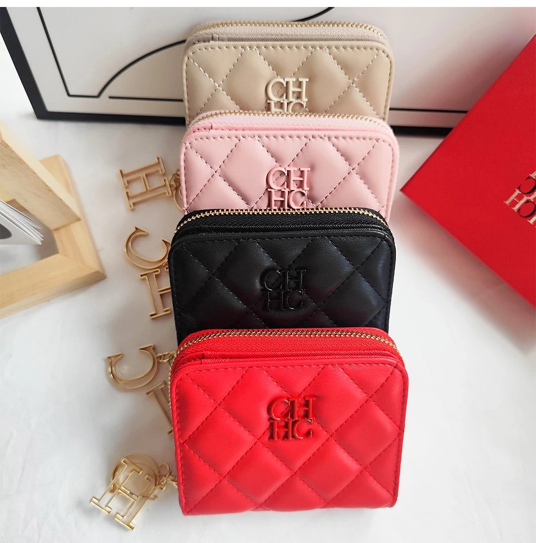 CH Exquisite Brand Logo Women's Wallet New Exquisite Luxury Short Style Solid Color Coin Women's Wallet High Quality PU Material