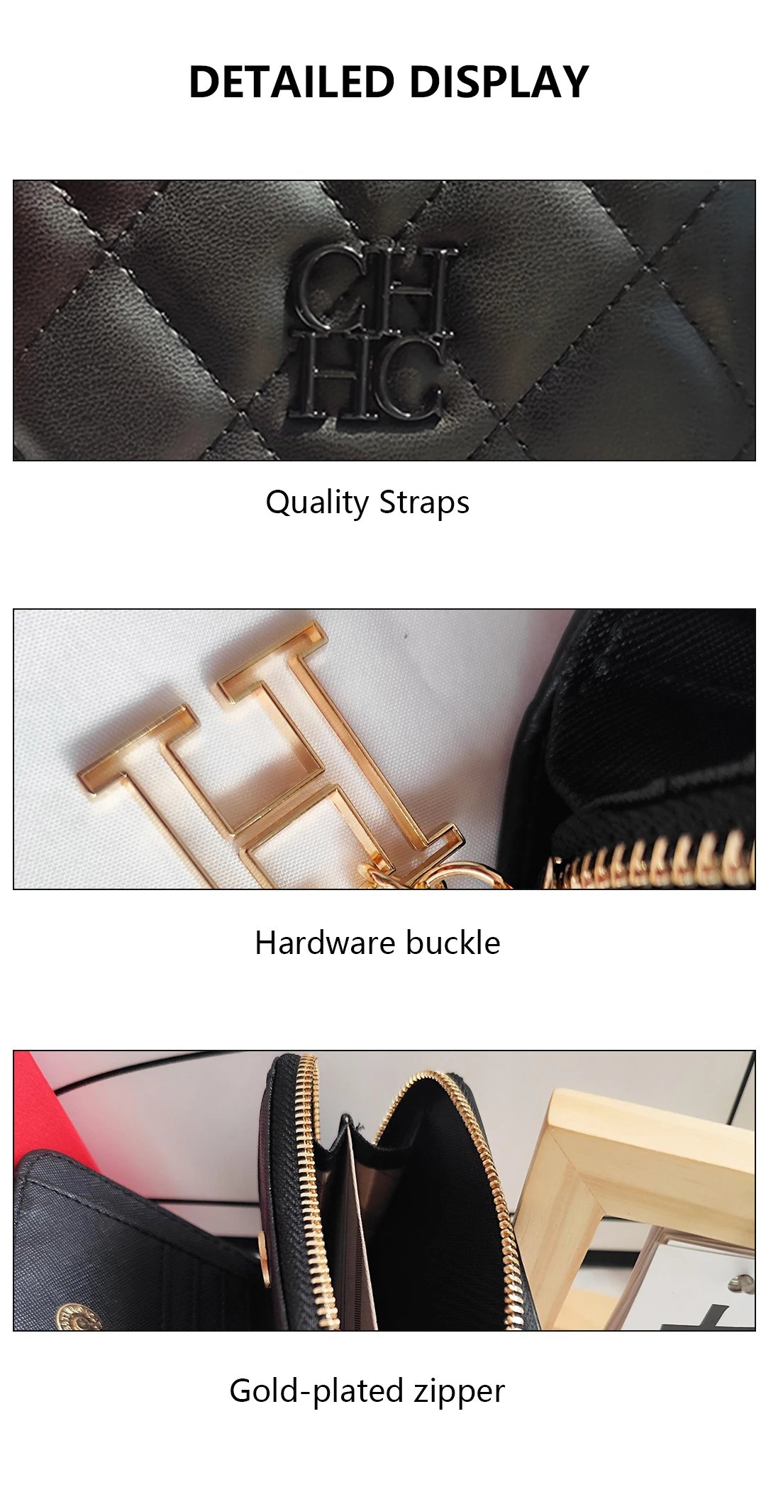 CH Exquisite Brand Logo Women's Wallet New Exquisite Luxury Short Style Solid Color Coin Women's Wallet High Quality PU Material