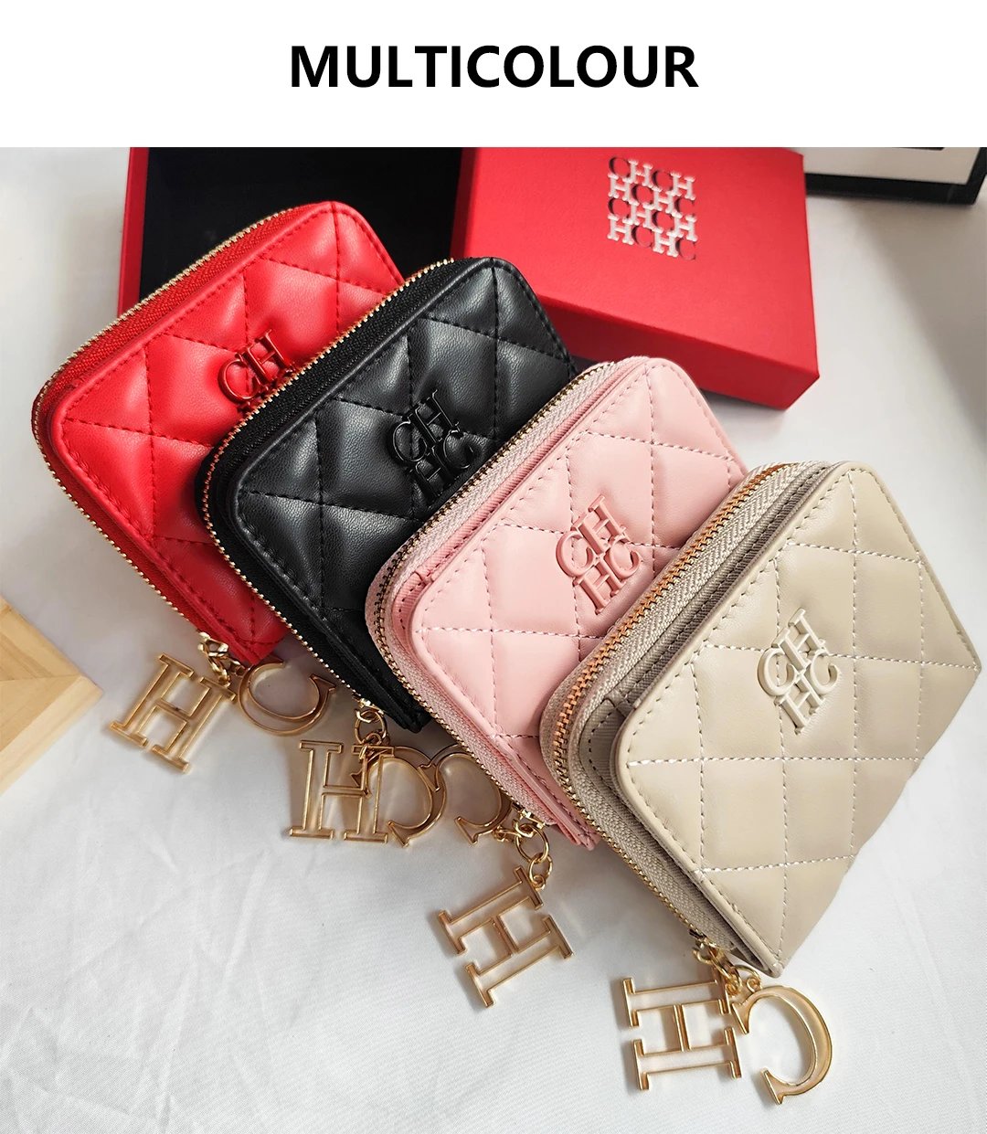 CH Exquisite Brand Logo Women's Wallet New Exquisite Luxury Short Style Solid Color Coin Women's Wallet High Quality PU Material