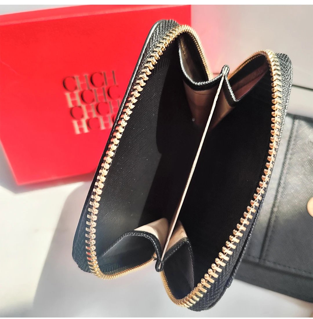 CH Exquisite Brand Logo Women's Wallet New Exquisite Luxury Short Style Solid Color Coin Women's Wallet High Quality PU Material
