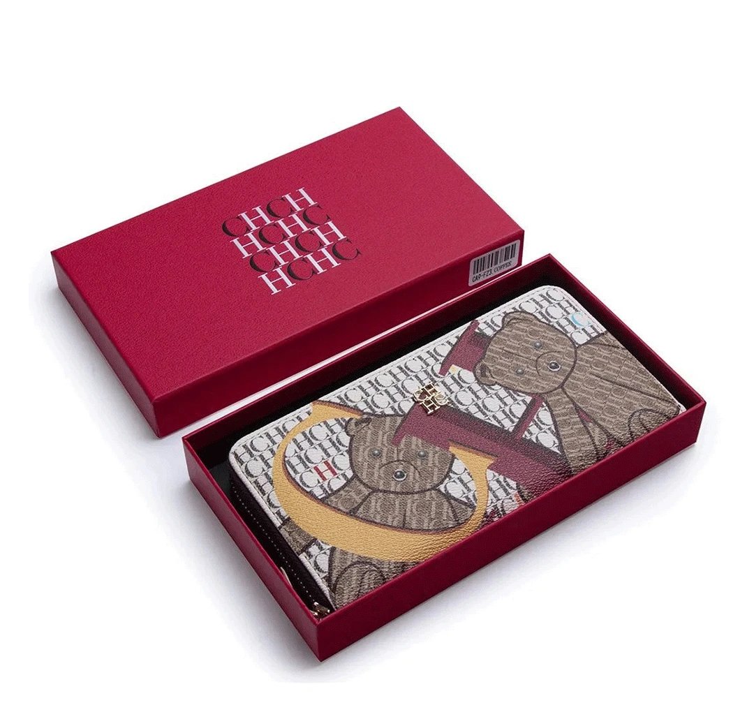 CH High Quality Luxury Women's Wallet Classic Retro Folding Print Design Fashionable Premium Zero Wallet