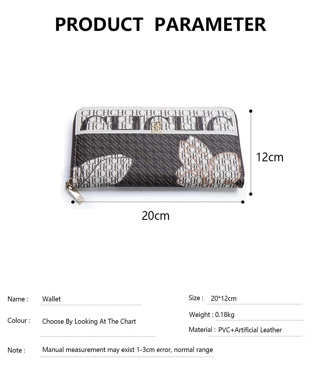 CH High Quality Luxury Women's Wallet Classic Retro Folding Print Design Fashionable Premium Zero Wallet