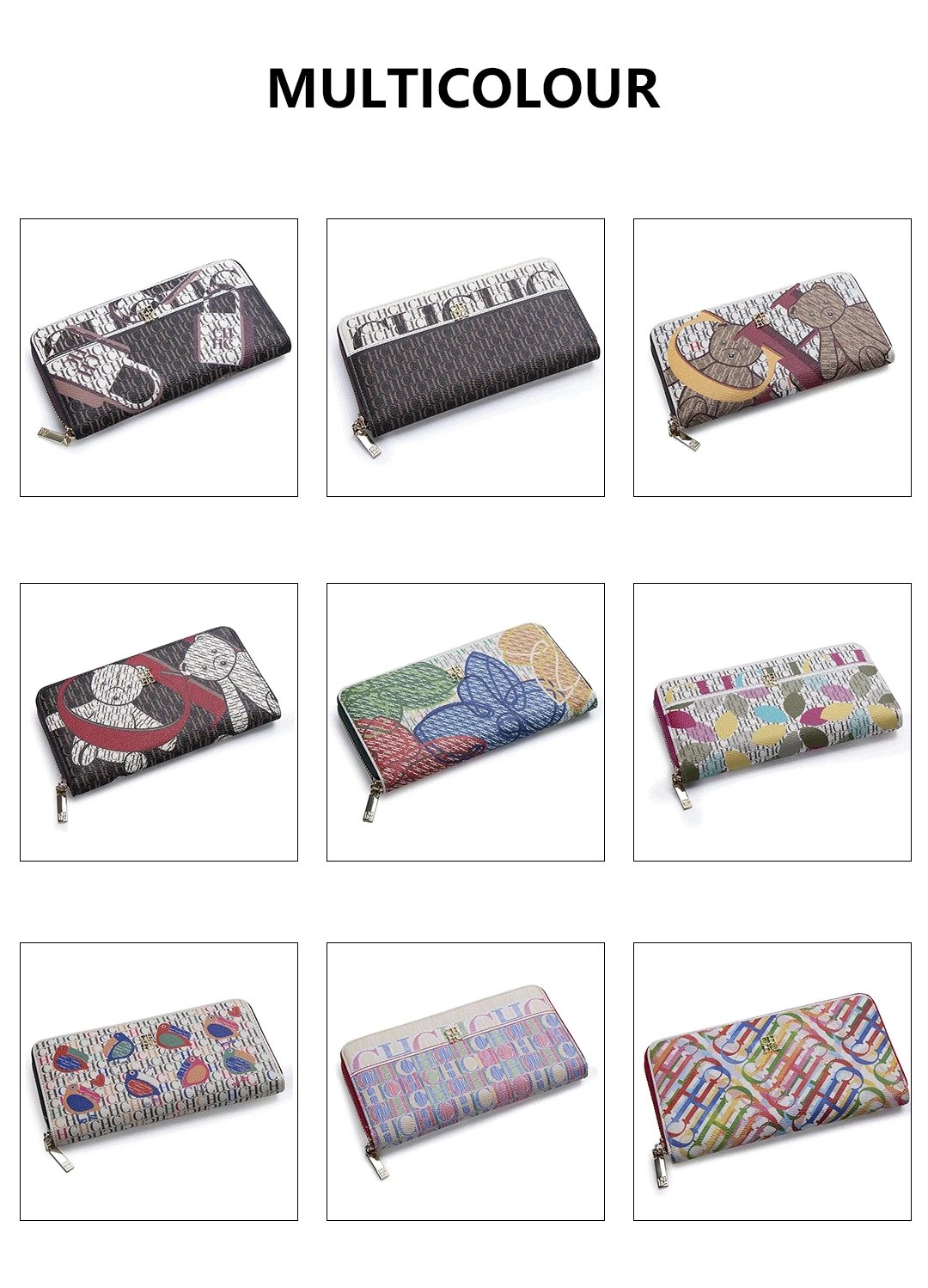 CH High Quality Luxury Women's Wallet Classic Retro Folding Print Design Fashionable Premium Zero Wallet