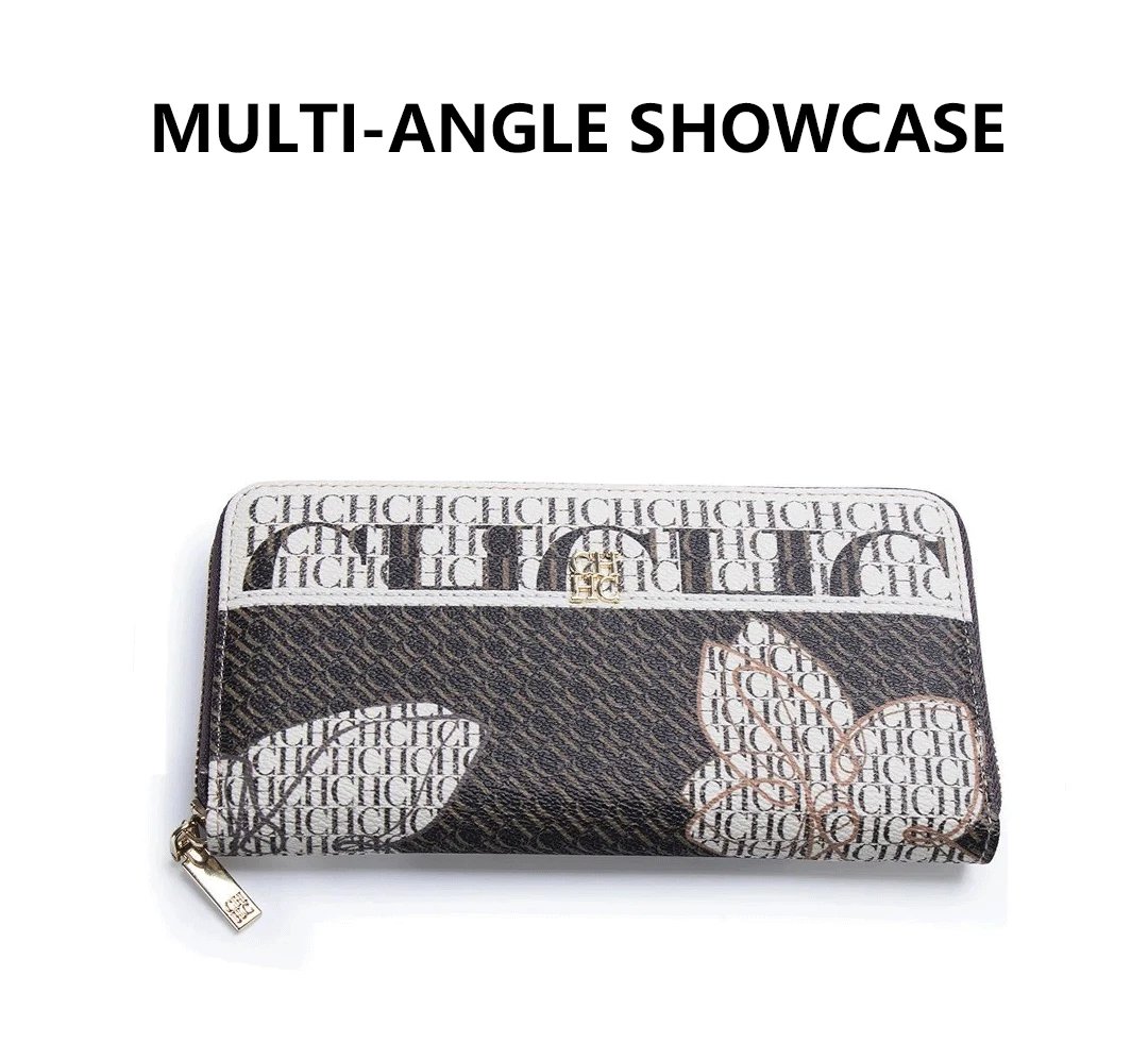 CH High Quality Luxury Women's Wallet Classic Retro Folding Print Design Fashionable Premium Zero Wallet