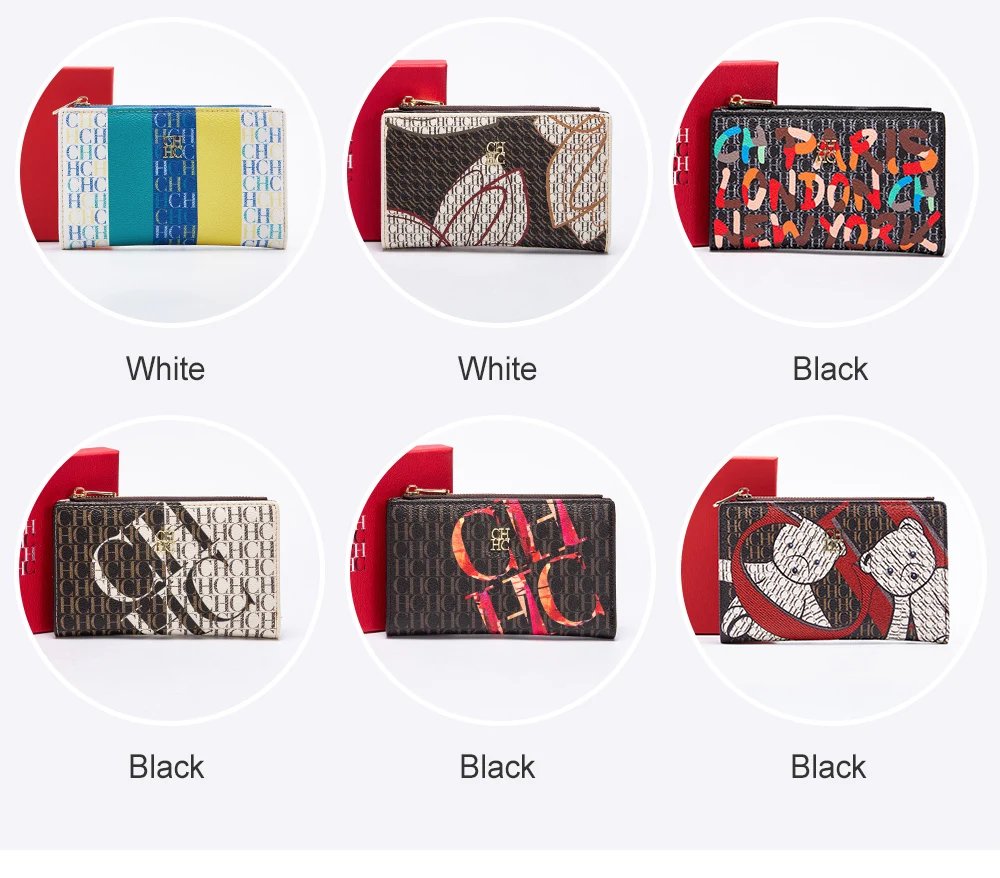 CH New Fashion Simple Card Holder Bag Luxury Brand Printed Women's Long Wallet Vintage Classic PVC Material 2025