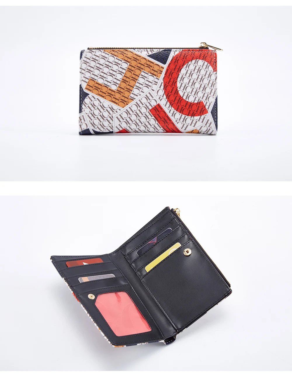 CH New Fashion Simple Card Holder Bag Luxury Brand Printed Women's Long Wallet Vintage Classic PVC Material 2025