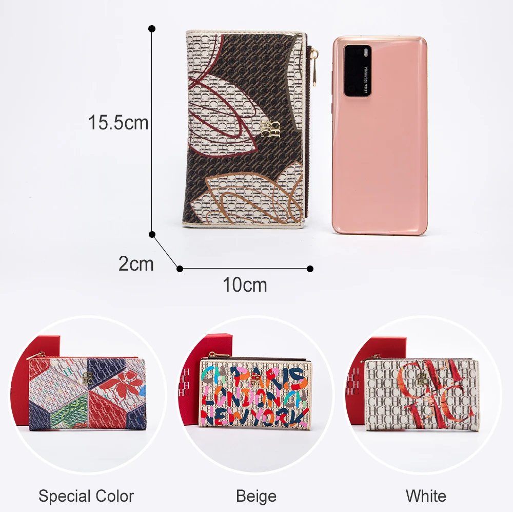 CH New Fashion Simple Card Holder Bag Luxury Brand Printed Women's Long Wallet Vintage Classic PVC Material 2025