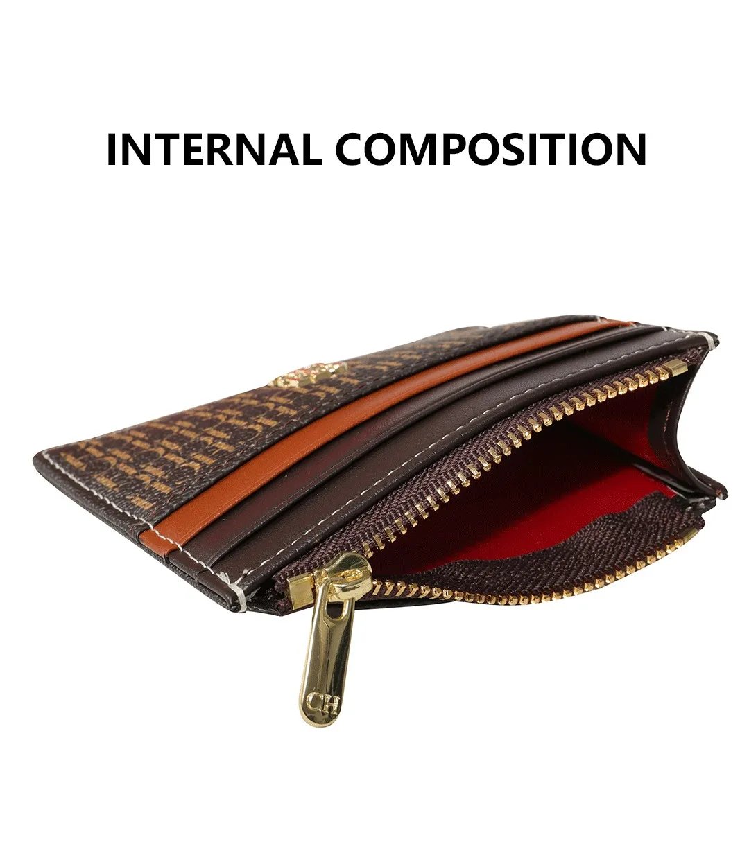 CH Portable Women's Wallet Exquisite Urine Decoration Durable and Elegant Brand Design Letter Decoration Zipper Card Bag