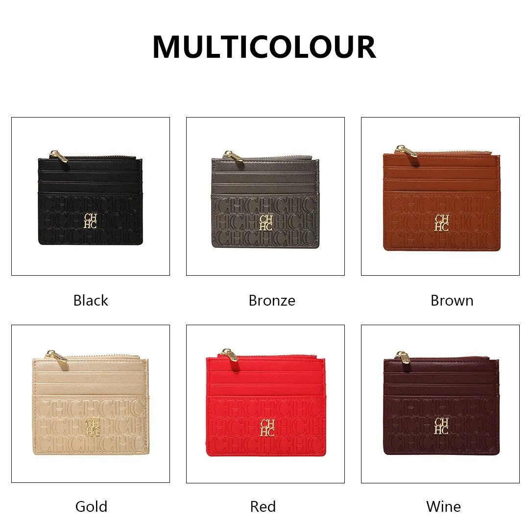 CH Portable Women's Wallet Exquisite Urine Decoration Durable and Elegant Brand Design Letter Decoration Zipper Card Bag