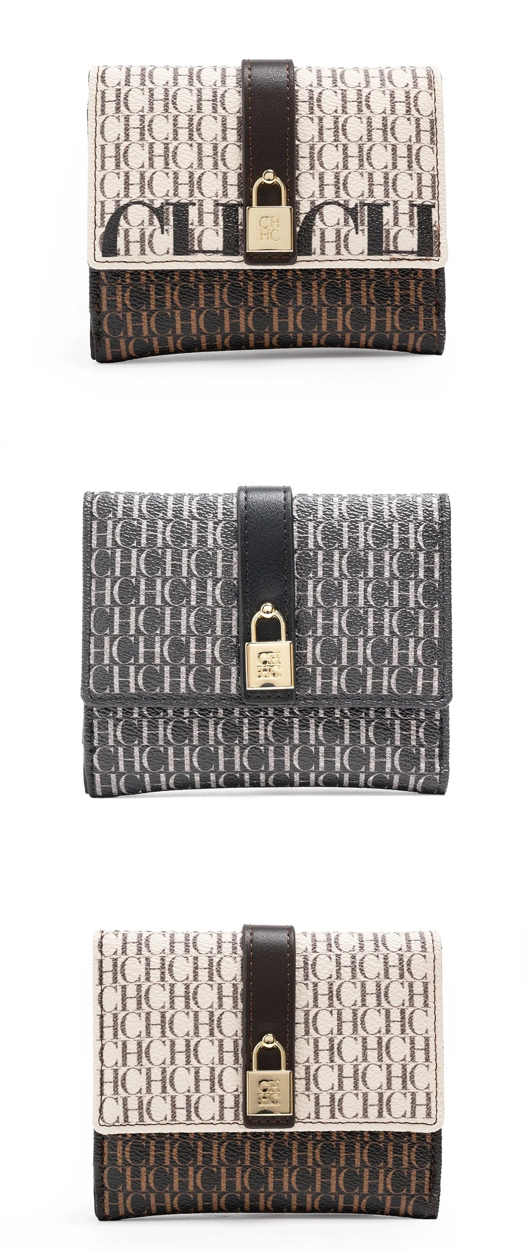 CH Simple Women's Short Card Bag Ultra Thin Mini PU Leather Luxury Brand Fashionable Women's Credit Card Clip Wallet