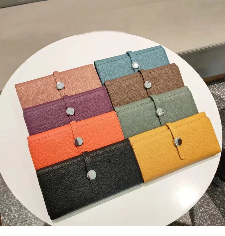Genuine Leather Wallet Women Long Clutch Fashion Luxury Brand Ladies Purses Card Holder Zipper Coin Pocket High Quality Billfold