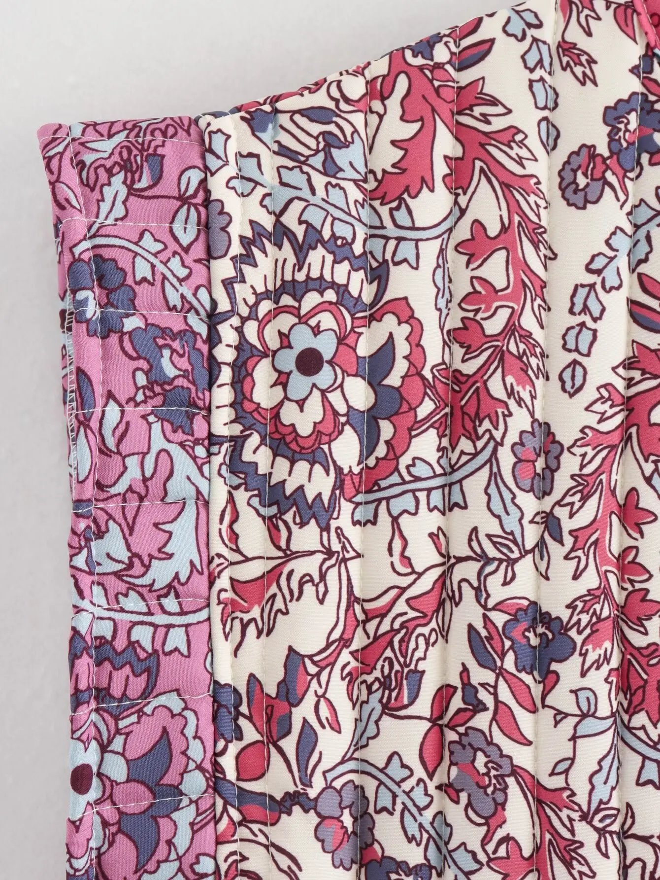 Floral Print Quilted Woman Vest Sleeveless Open Front Loose Female Streetwears retro national style ladies Tops girls Outwear